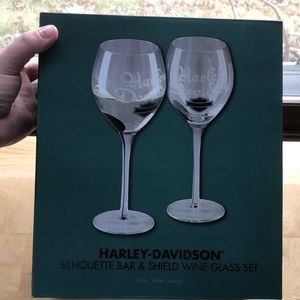 Set of Harley Davidson wine glasses